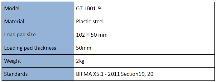 BIFMA102和50mm装载垫